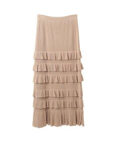 YECCA VECCA ティアードフリルラメニットスカート