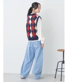 earth music&ecology アーガイルニットベスト