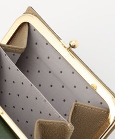 UNBILLION ペルケ perche トリミング配色外ガマ二つ折り財布