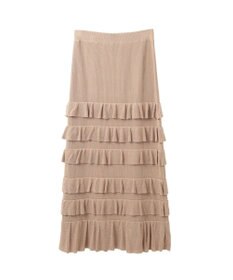 YECCA VECCA ティアードフリルラメニットスカート