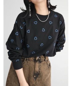 Green Parks ・Ｄｏｕｂｌｅ　Ｆｌａｇｓ　ハート刺繍ロンＴ