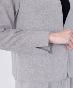 Tiaclasse L 【新色追加・洗える】麻調薄地キーネックジャケット