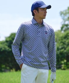 23区GOLF 【MEN】【吸水速乾/UVカット】ハウンドトゥース柄シャツ
