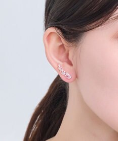 Phoebe リーフグレースビジューピアス&イヤリング　ローズゴールド