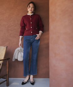 ANY SIS 【美Denimシリーズ】センタープレスセミフレア デニム