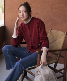 ANY SIS 【美Denimシリーズ】センタープレスセミフレア デニム