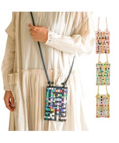 tsumori chisato CARRY エポネコメッシュ スマホポシェット スマホケース 縦型 軽量 ショルダー カード入れ付き