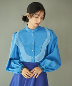 #Newans 【洗濯機可能】ウェイビービブデザインブラウス