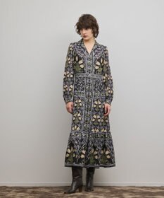 GRACE CONTINENTAL フラワーパターンプリントワンピース