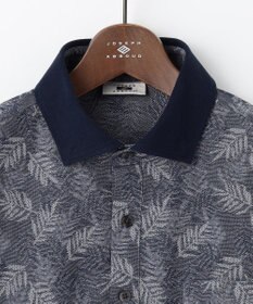 JOSEPH ABBOUD 【吸水速乾】リーフ柄ジャガード 半袖 ポロシャツ