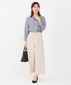 ANY SIS 【洗える】フェイクパールストライプ ブラウス