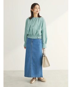 Green Parks 裾シャーリングブラウス