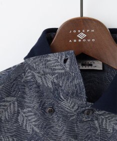 JOSEPH ABBOUD 【吸水速乾】リーフ柄ジャガード 半袖 ポロシャツ