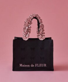 Maison de FLEUR リボン柄ジャカードスクエアトートSバッグ