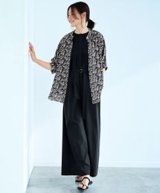 ICB L 【人気のため新色追加・接触冷感・UVケア・速乾・洗える】BackSatinAmunzen 5分袖バンドカラーブラウス