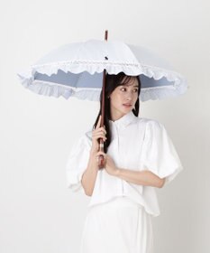 MOONBAT 【遮光/晴雨兼用日傘】POLO RALPH LAUREN(ポロ ラルフローレン) ストライプフリル 長傘 遮熱 UV