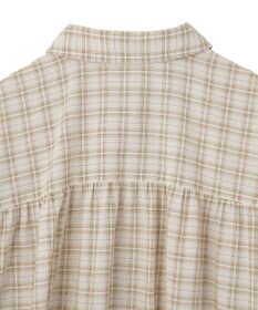 earth music&ecology シャーリングスリーブチェックシャツ