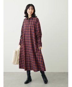 Green Parks ビエラチェックシャツワンピース