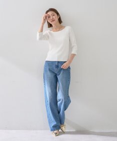 YECCA VECCA 袖釦7分袖リブニット