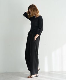 YECCA VECCA 袖釦7分袖リブニット