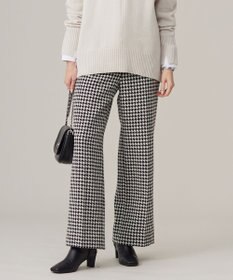 ICB L ハウンドトゥースツイード ワイドストレートパンツ