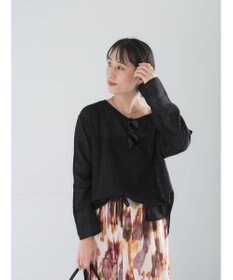Te chichi レーヨンリネンメッシュシャツ