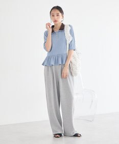 earth music&ecology ダブル衿ペプラムプルオーバー