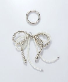 Phoebe メタルパールリボンバッグチャーム