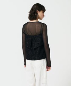 GRACE CONTINENTAL フリンジジャガードノースリーブ トップ