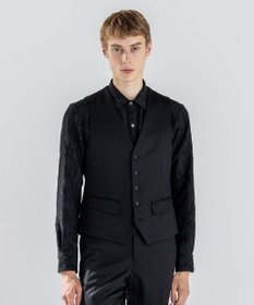 JOSEPH HOMME 新素材【ストレッチ/セットアップ対応】シルキーウールジャージー ジレ ブラック系