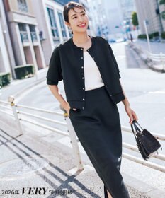 UNFILO 【VERY掲載】BEAUTY FORM JERSEY light Iラインスカート ブラック