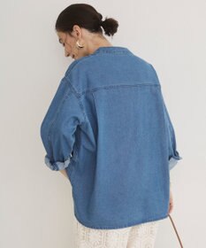 WEGO 【ANGIE VINTAGE】襟が選べる デニム プルオーバー シャツ（バンドカラー/レギュラー）