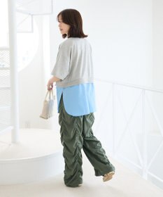 Green Parks 裾タックミニ裏毛シャツドッキングチュニック