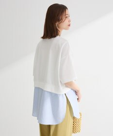 Green Parks 裾タックミニ裏毛シャツドッキングチュニック