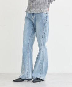 earth music&ecology 切り替えフレアデニムパンツ