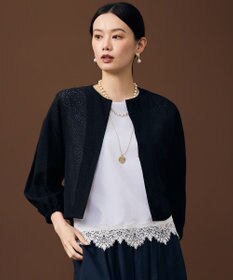 自由区 テクスチャージャージーレーシー カーディガン