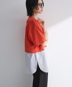 Green Parks 裾タックミニ裏毛シャツドッキングチュニック