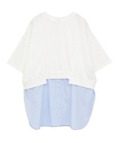 Green Parks 裾タックミニ裏毛シャツドッキングチュニック