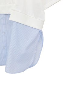 Green Parks 裾タックミニ裏毛シャツドッキングチュニック