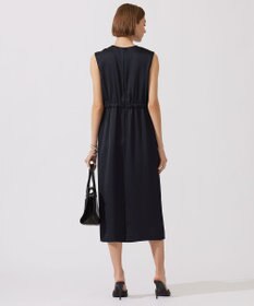 ICB 【洗える】 ストレッチハンマーサテン ノースリーブワンピース