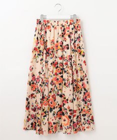 自由区 【XSサイズ～/洗える】ERICA楊柳プリント ギャザースカート