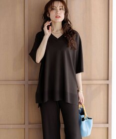 23区 L 【先行予約/WEB&一部店舗限定カラーあり/Lサイズ限定】レーヨンポリエステルストレッチ Vネック ニット
