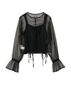 Green Parks ・ＥＬＥＮＣＡＲＥ　ＤＵＥ　チュールギャザーブラウス