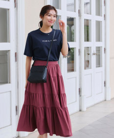 Tiaclasse 【洗える】刺繍ロゴシンプルTシャツ