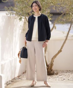 J.PRESS LADIES L 【人気素材・季節の変わり目に】BREEZE COOL トロ ノーカラー ブルゾン