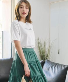 Tiaclasse 【洗える】刺繍ロゴシンプルTシャツ