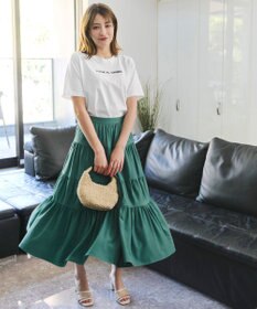 Tiaclasse 【洗える】刺繍ロゴシンプルTシャツ