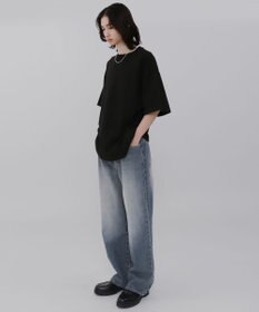 WEGO 【ウエスト調整可】ストレートデニムパンツ