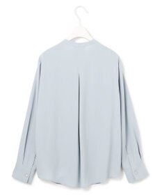 ICB L 【UVケア・速乾・洗える】BackSatinAmunzen バンドカラーブラウス