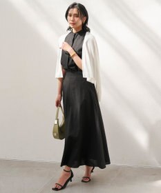 UNFILO リネンレーヨン セミフレアスカート